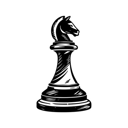 Horse chess piece Silhouette Icon Vector Design Modern Logoのイラスト素材