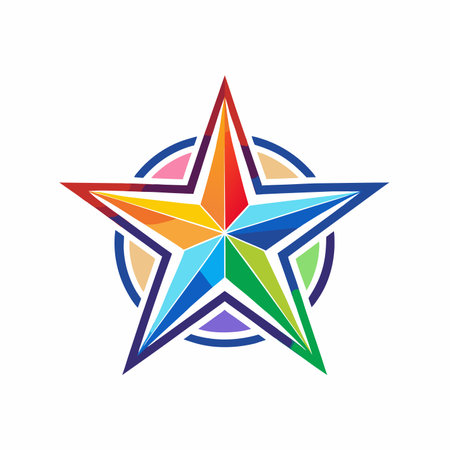 Colorful star abstract logo icon vector silhouette designのイラスト素材