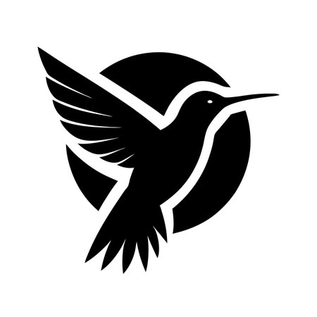Modern Logo of Humming bird Icon Vector Design Silhouetteのイラスト素材