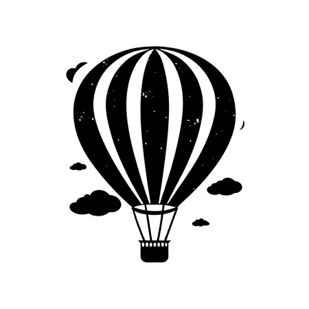 Logo of Hot air balloon Icon Vector Silhouette Modern Trendyのイラスト素材