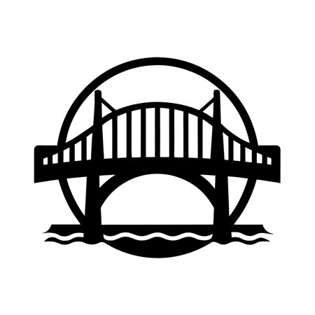 Bridge Modern Silhouette Logo Vector Icon Designのイラスト素材