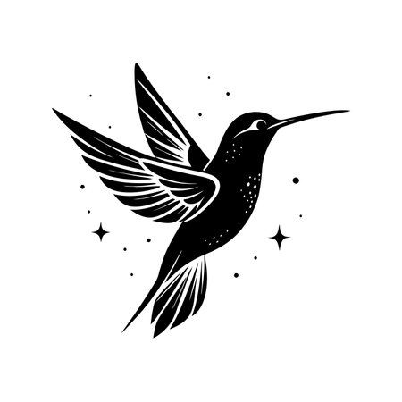 Symbol of Hummingbird Vector Logo Silhouette Icon Designのイラスト素材