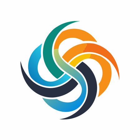 Flexible logo icon abstract colorful vector isolatedのイラスト素材