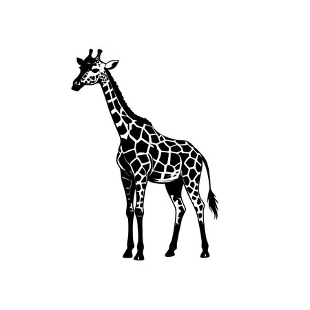Full Body Giraffe Silhouette Vector Design for a Versatile and Simple Logo Illustrationのイラスト素材