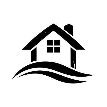 House Silhouette Logo Style Vector Isolatedのイラスト素材