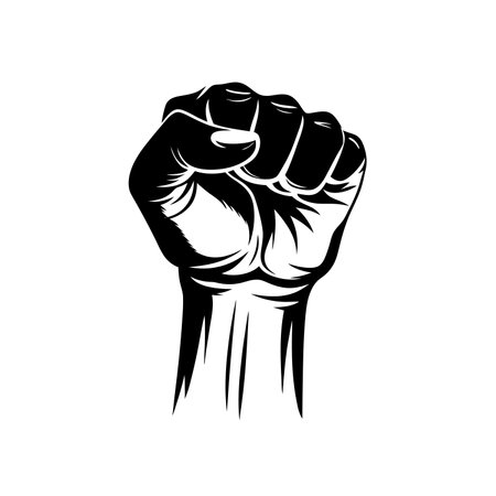 Fist Vector Design Logo Silhouette Modern Symbolのイラスト素材