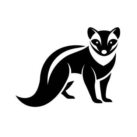 Civet or genet Vector Silhouette Logo Icon Isolatedのイラスト素材