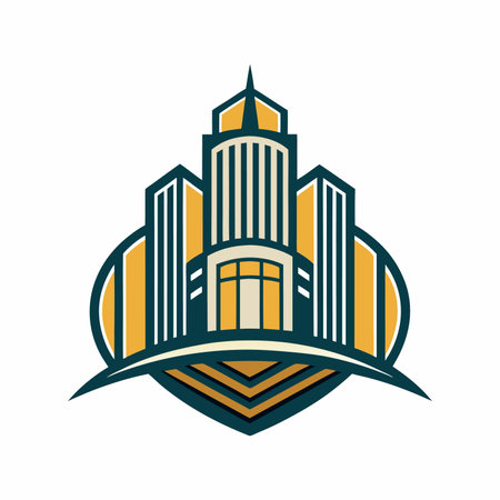 Building logo icon vector colorful construction modern apartment buildingのイラスト素材