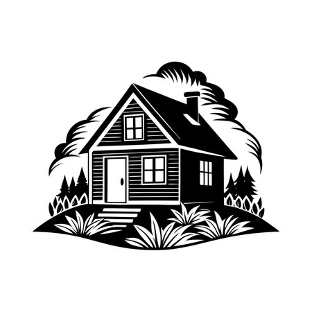 House Silhouette Icon Vector Design Modern Logoのイラスト素材