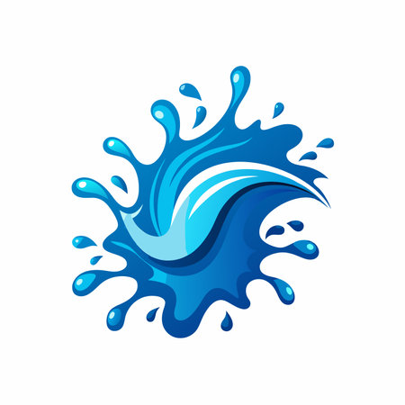 Water dripping with drops Vector Design Logo Mascot Modern Symbolのイラスト素材