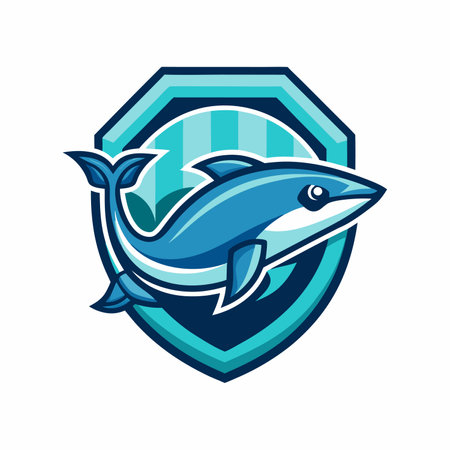 Logo of Dolphin Fish Icon Vector Mascot Modern Trendyのイラスト素材