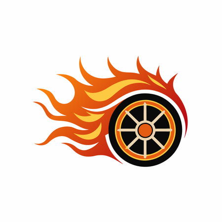 Trendy Logo of Tyre Icon Mascot Vector Designのイラスト素材