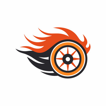 Symbol of Speed tire Vector Logo Mascot Icon Designのイラスト素材