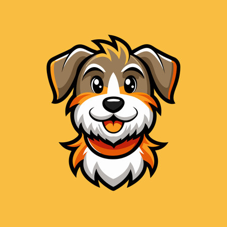 A minimalist Dog Mascot Logo vector art illustration, simple Puppy icon logoのイラスト素材