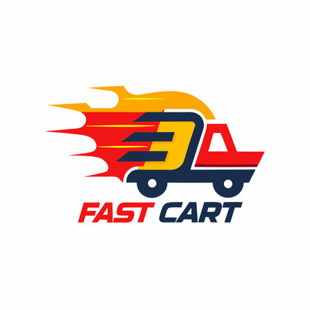 Delivery van logo design vector template cargo delivery services. fast truck vector icon designのイラスト素材