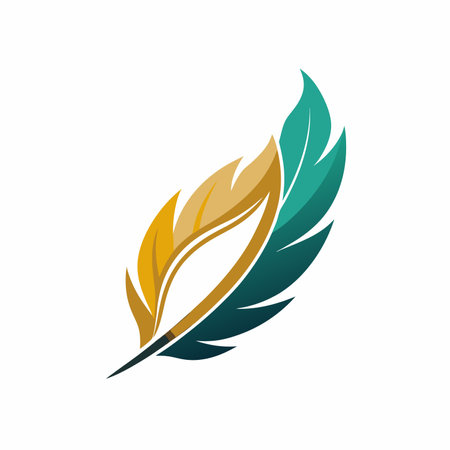 Quill logo feather icon vector wing designのイラスト素材