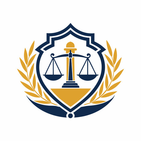 Balance Scale Ethics and Justice, Scales of justice icon, trustworthy logo for a law firm, vector illustrationのイラスト素材