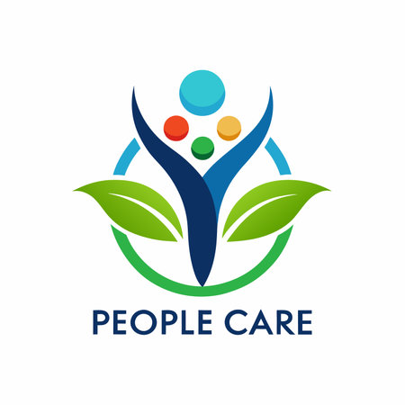 Abstract logo diversity and togetherness people circle community icon vector design unity, family, and teamwork. with text people careのイラスト素材