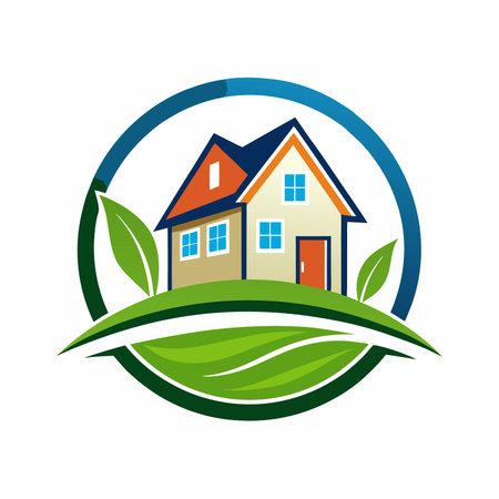 Residential Home Protection Logo Showcasing a Modern House Inside a Shield Vector, Symbolizing Security and Safety icon eco friendly conceptのイラスト素材