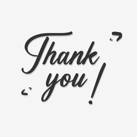 Thank You text in signature font on white backgroundのイラスト素材