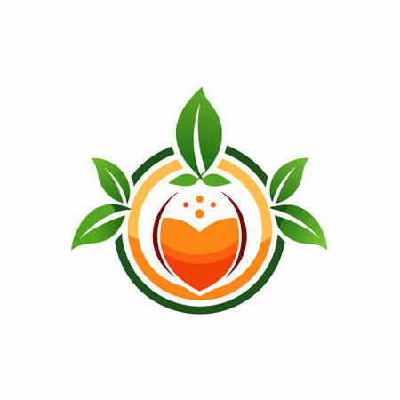 Green leafy fruit company logo icon vector isolatedのイラスト素材