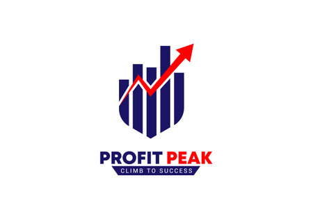 Financial Growth Logo Design Template, Business financial chart Logo icon with upside arrow concept business peak vector logo designのイラスト素材