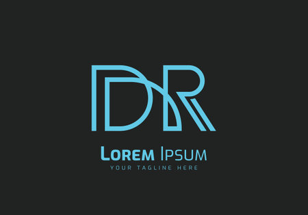 minimal and abstract initial letter D R or DR logoのイラスト素材