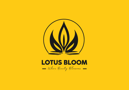 Lotus Flower minimal and abstract logo, Professional Lotus Flower Logo icon for your Company or Brandのイラスト素材