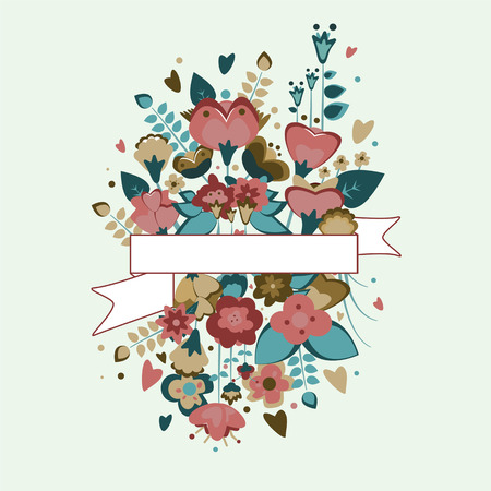 floral banner for life events vector imageのイラスト素材