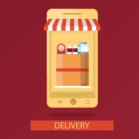 Modern vector illustration of online shoppingのイラスト素材