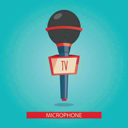vector illustration of tv microphoneのイラスト素材