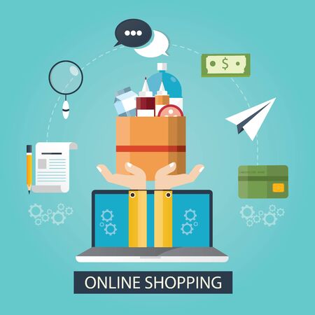 vector illustration of online shoppingの写真素材