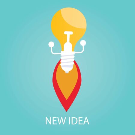 Modern vector illustration of new idea, start up, bulbのイラスト素材