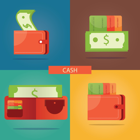 Modern vector set of cash money, finance icons, money iconsのイラスト素材