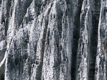 Rock layers are naturally occurring in different shapes.の写真素材