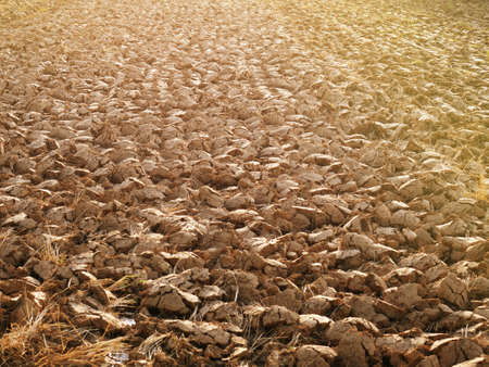 The barren pastures have just plowed again.の写真素材