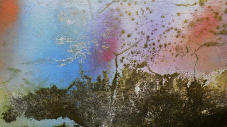 The old cement wall was weathered, the surface was scratched, the surface was scratched and damaged....