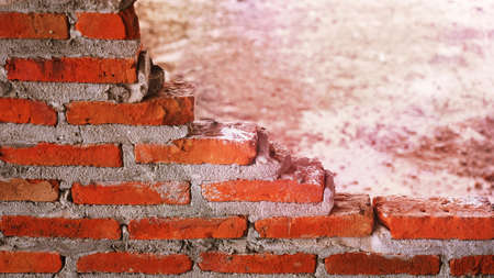 Unconventional building site The masonry was neglected, irresponsible, not progressing, only half...