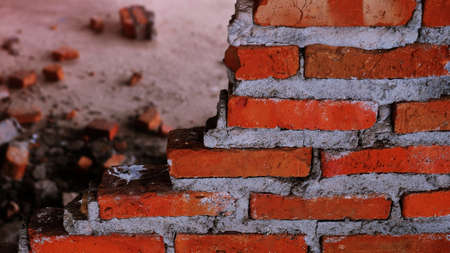 Unconventional building site The masonry was neglected, irresponsible, not progressing, only half...