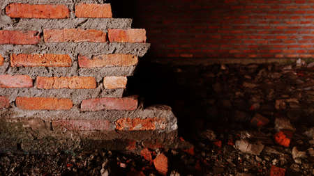 Unconventional building site The masonry was neglected, irresponsible, not progressing, only half...