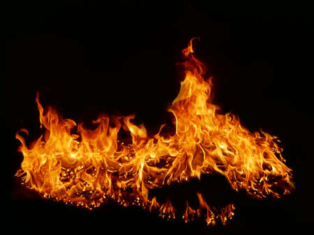 Flame Flame Texture For Strange Shape Fire Background Flame meat that is burned from the stove or...