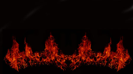 Flame Flame Texture For Strange Shape Fire Background Flame meat that is burned from the stove or...