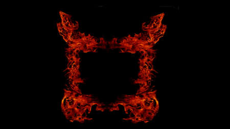 Flame Flame Texture For Strange Shape Fire Background Flame meat that is burned from the stove or from cooking. danger feeling abstract black background Suitable for banners or advertisements.の写真素材