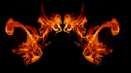 Flame Flame Texture For Strange Shape Fire Background Flame meat that is burned from the stove or...