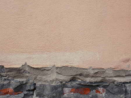 Close-up of the rubble of an industrial building collapsing into a pile of concrete and brick. and the jagged debris caused by the failure of the engineers at the abandoned construction.の写真素材