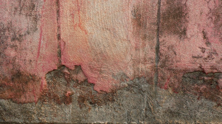 Close-up of the rubble of an industrial building collapsing into a pile of concrete and brick. and...