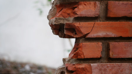 Unconventional building site The masonry was neglected, irresponsible, not progressing, only half...