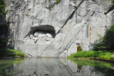 Lion Monument in Lucerne, Switzerlandの写真素材
