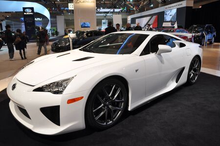 TORONTO - FEBRUARY 24: The All New Lexus LFA debuted at the 2011 Canadian International Auto Show on February 24, 2011 in Torontoのeditorial素材