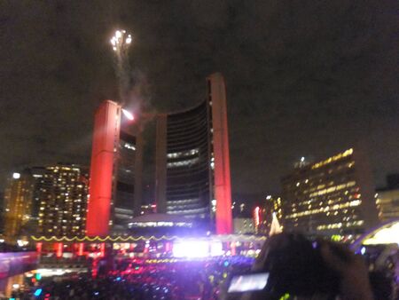 TORONTO - NOVEMBER 20: Cavalcade of Lights event at Nathan Philips Square on November 20, 2011 in Toronto, Canadaのeditorial素材